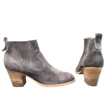 Dolce Vita Gris Gamuza Western Botines Mujer’s 7.5 Tacón Apilado Botines