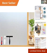 Frosted Glass Effect Window Privacy Film, 17.5x78.74 inch - Anti-Glare & Stylish