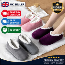 Warm Fluffy Winter Slipper Socks Non Slip Fleece Lined Women Men UK