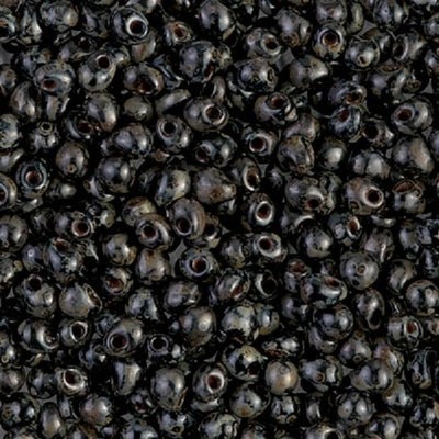 DP-4511, BLACK PICASSO, 10g,  3.4mm drop/fringe beads, (db-71)