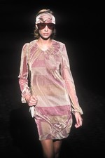 Gucci by Tom Ford Fall/Winter 2000 Gold and Pink Lurex Geometric Dress