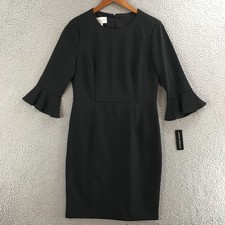 Donna Morgan Dress Women 10 Sheath Knee Length Career Office Classic Black NEW