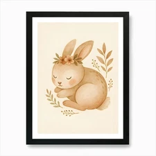 Boho Baby Bunny Printable Wall Art  Framed Wall Art Poster Canvas Print Picture