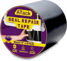 ATack Waterproof Patch and Seal Tape, Black, 4 4 Inches x 10 Feet, Black
