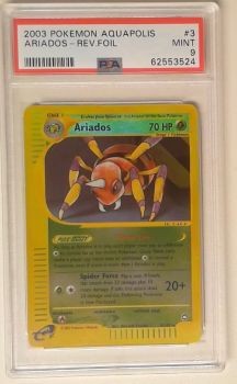 1x  V0135: 2003 Ariados - 3/147 - Rev. Foil - Aquapolis - PSA: 9: MINT: 62553524