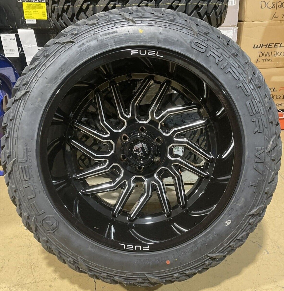 DEAN clearlysurfboard ｅｐｓ6,6/20重めレールシャープ 22x12 Fuel D807 Hurricane Black Wheels Rims 35