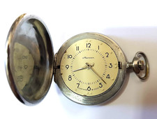 SOVIET RUSSIAN USSR VINTAGE POCKET WATCH MOLNIJA FOR BLIND WORKING MECHANICAL