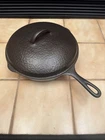 Unmarked WAGNER #9 “Hammered”Cast Iron Chicken Fryer-w/Matching Lid ￼