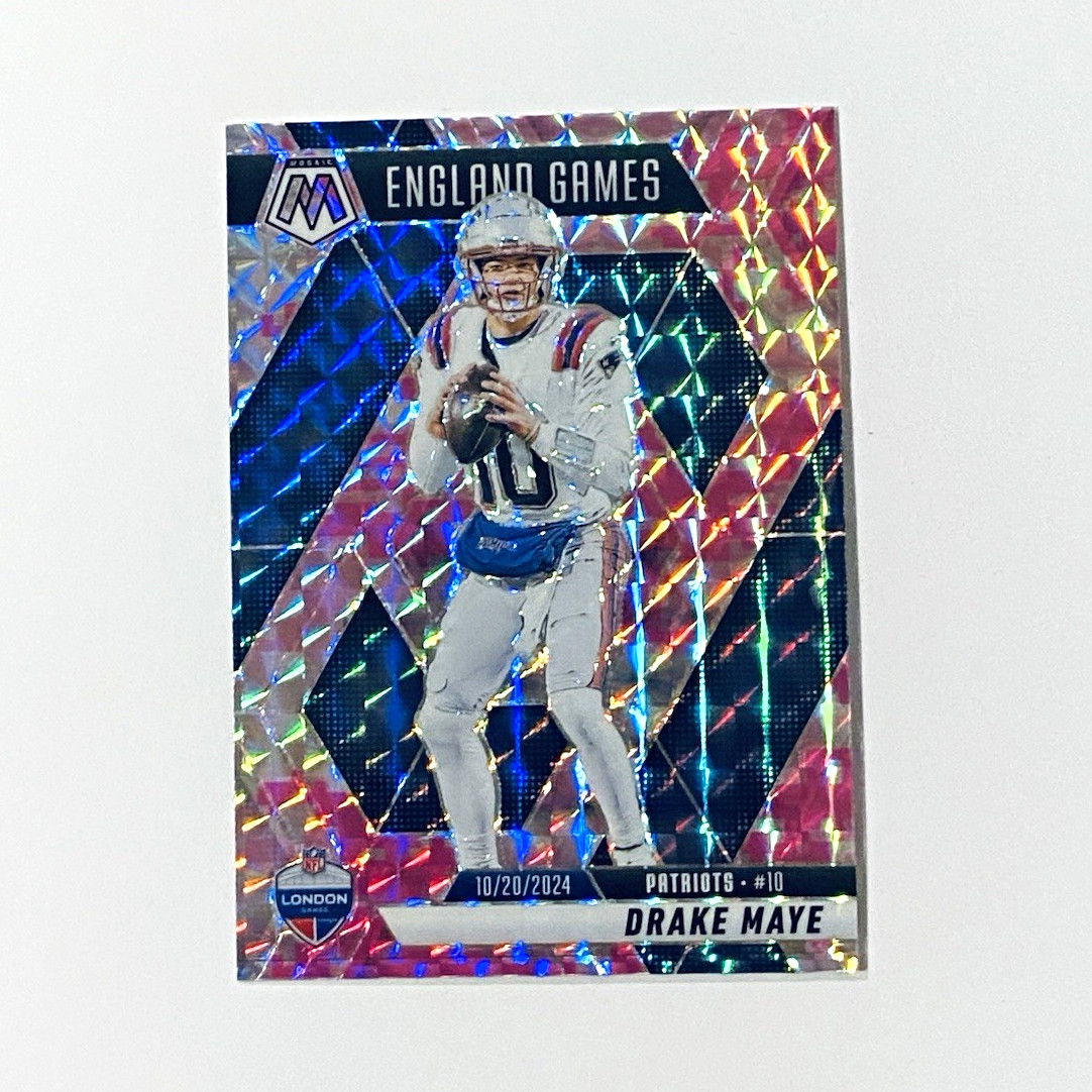 Drake Maye 2025 Panini Mosaic #258 Pink Camo Prizm Intl. Games New England