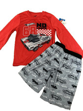 Hot Wheels Boys Small 6-7 Long Sleeve Top Shorts Pajama Set 2-piece