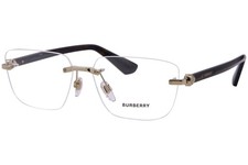 Burberry BE1392 1109 Eyeglasses Men's Light Gold Rimless Rectangle Shape 58mm