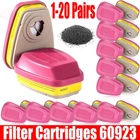 1-20 Pairs For 3M 60923 Organic Gas Replacement Respirator Cartridge/Filter new