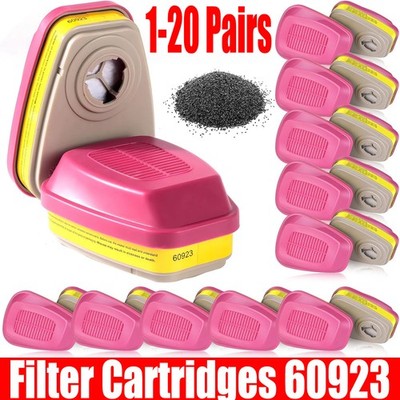 1-20 Pairs For 3M 60923 Organic Gas Replacement Respirator Cartridge/Filter new
