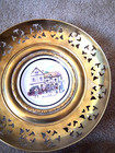4 BRASS FRAMED REGENCY BONE CHINA PLATES,LONDON SCENES, MADE IN ENGLAND — photo 3