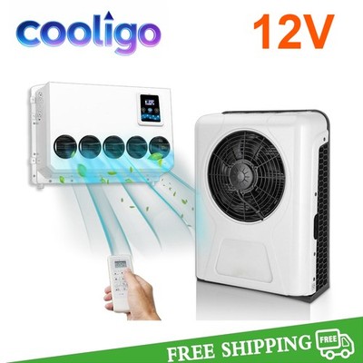 Cooligo 12V Electric Split Air Conditioner Cool Silent AC Kit For Pickup Truck