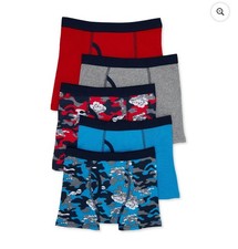 Wonder Nation Boys Boxer Briefs Medium Multicolor Soft Cotton Tagless 5 Pack NEW