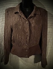 Women s Vintage Cropped/Lined, Brown Blazer Size Small Button Front