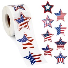 4th of July Stickers, Patriotic 500 PCS American 1.5inch, Red Blue
