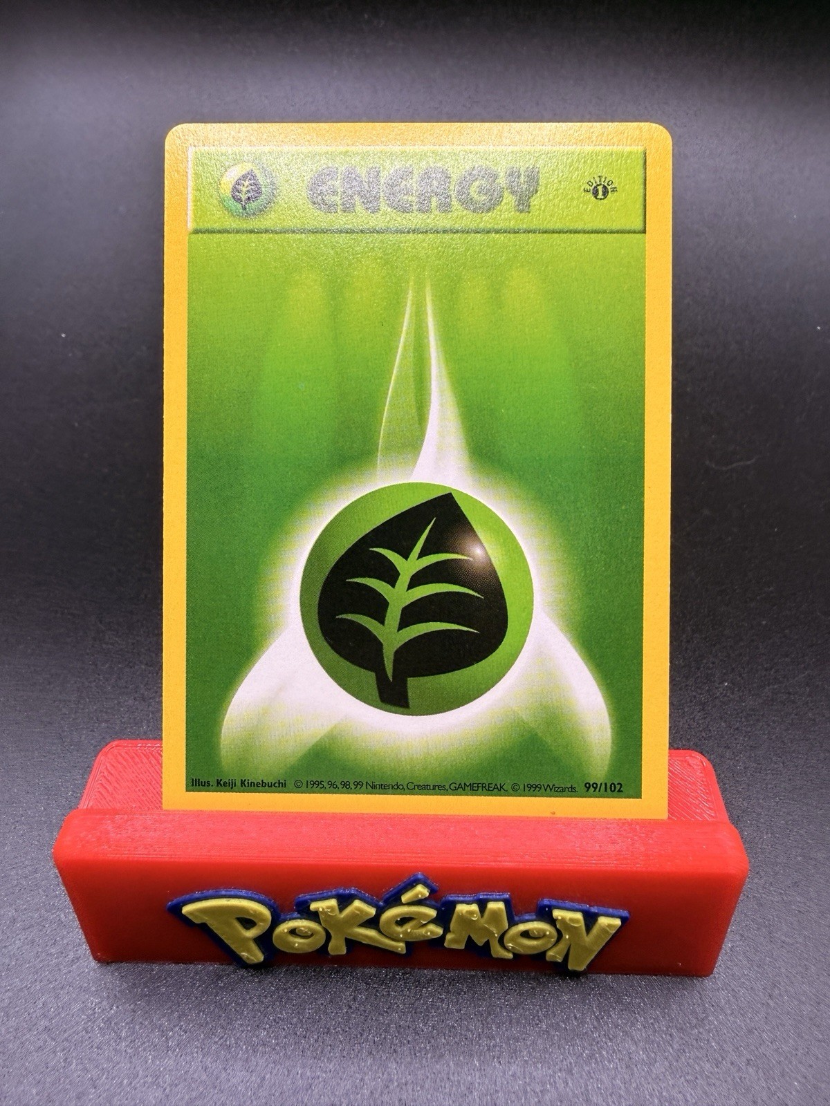 Pokemon Card - Grass Energy Base Set (Shadowless) 99/102 1st Edition - NM