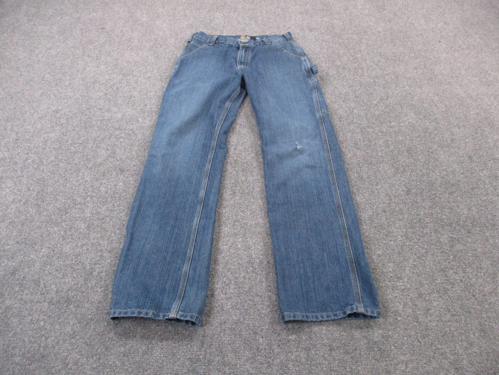 Mens 32 X 34 Blue Denim Relaxed Fit Straight Boot Casual Country