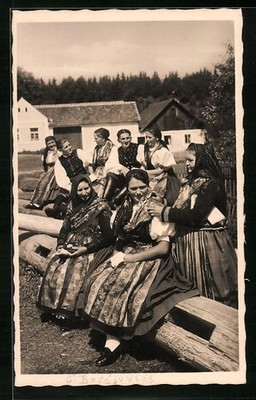 Ansichtskarte Ceske narodni kroje, Doudleby u Ces. Budejovic 