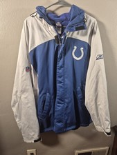 Indianapolis Colts Reebok NFL Team Apparel Full Zip Fleece Lined Jacket Large
