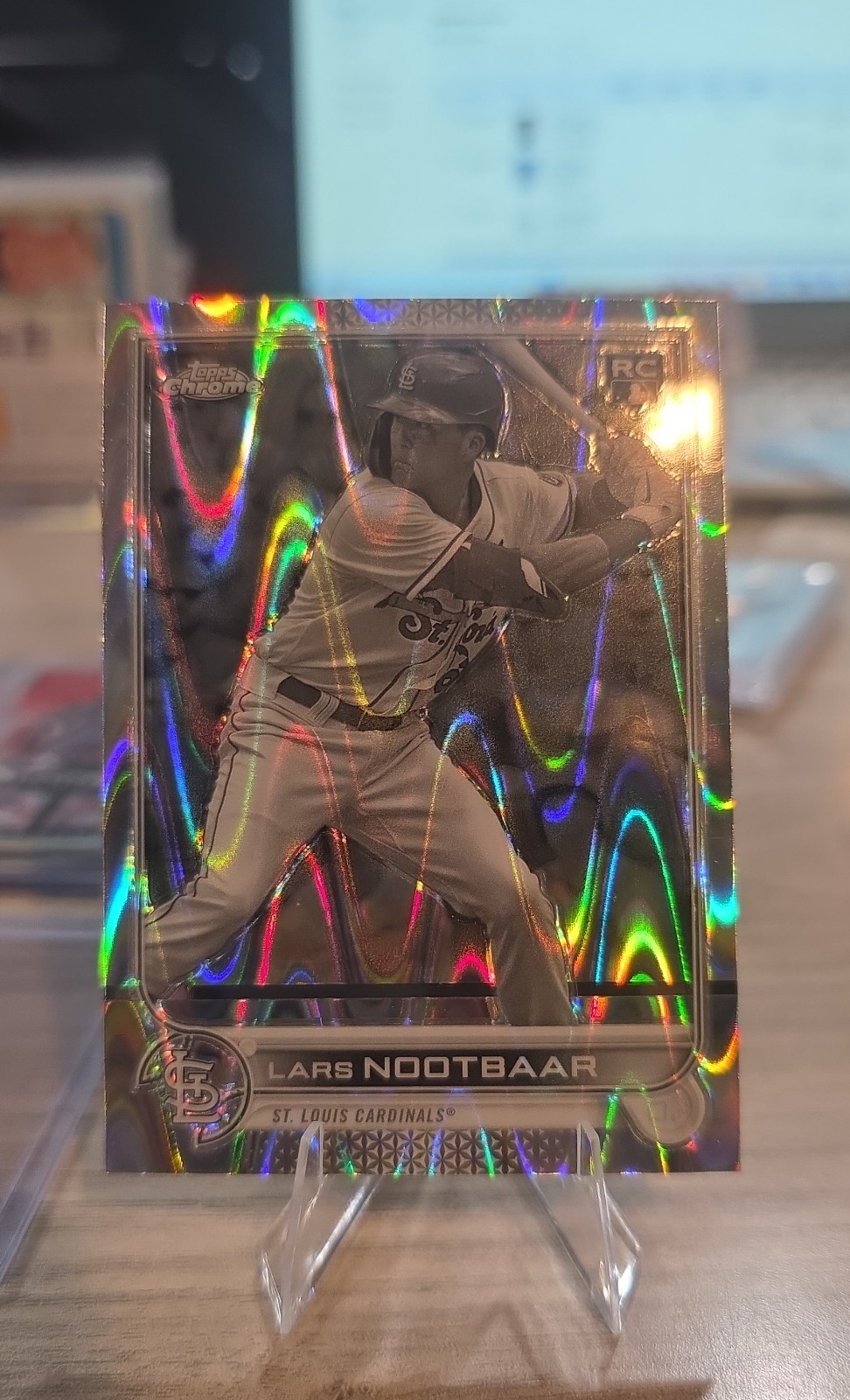 2022 Topps Chrome Sonic - Lars Nootbaar #19 Black & White RayWave Refractor (RC)