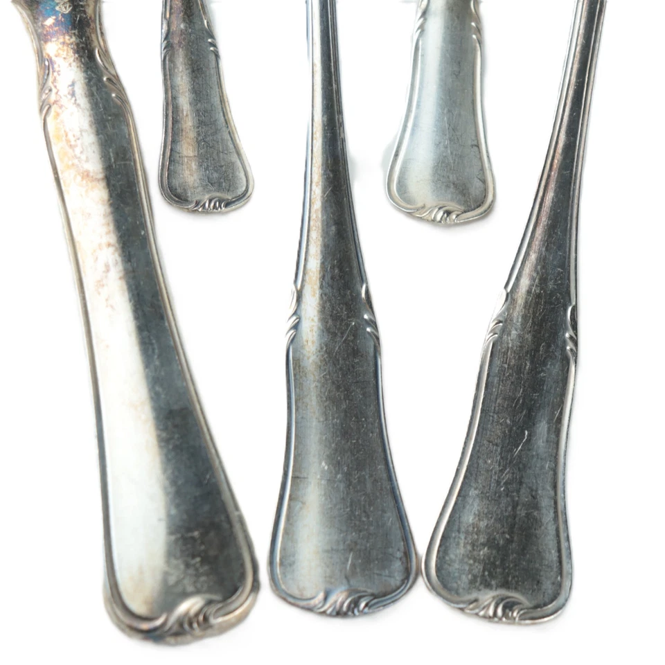 WMF82 Germany Flatware 60pc Set – Modern Hollow Knife, Cocktail Forks, Wood Tray - Image 4 of 4