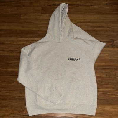 Men s Essential Light Oatmeal Hoodie Size Small Brand New