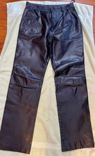 Vintage DANIEL YOUNG Men  s Black Leather motorcycle pants Size 32x30