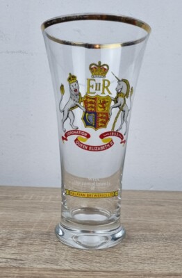 1953 Krönung von Queen Elizabeth ll Glas - Komplimente malaiischer Brauereien.