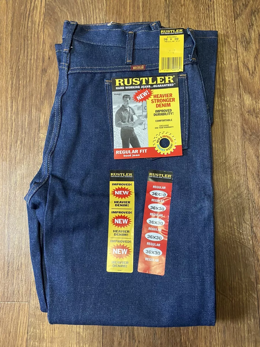 Rustler 36X30 Old Stock Vintage 90s Work Blue Jeans Men's Regular! 👀 eBay