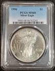 1996 $1 PCGS MS68 Silver American Eagle 9900.68/46762201