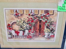 Floral Cafe Sunset Dimensions stamped cross stitch kit sealed new 13123 2001