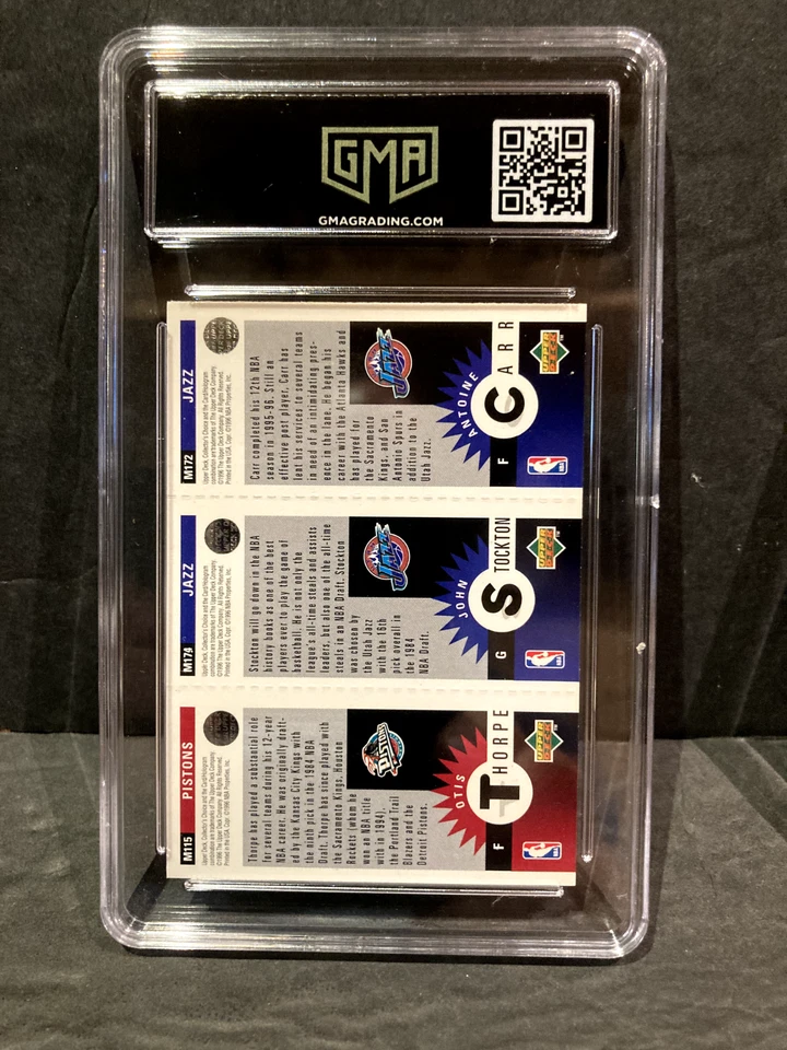 1996-1997 Collectors Choice Mini John Stockton Carr Thorpe MI15,74,72 GMA 10 HOF - Image 2 of 2