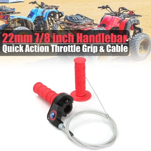 22mm 7/8'' Throttle Twist Grip & Cable Kit For 50-250CC ATV Quad Pit Dirt Bike - Afbeelding 1 van 7