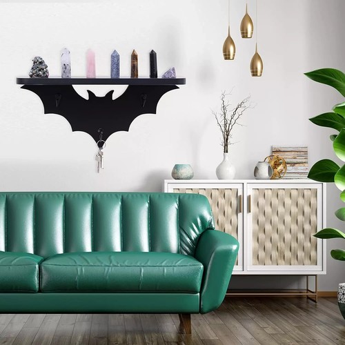Bat Shelf Gothic Decor - Spooky Wall Decor for Bedroom & Apartment - Picture 2 of 6
