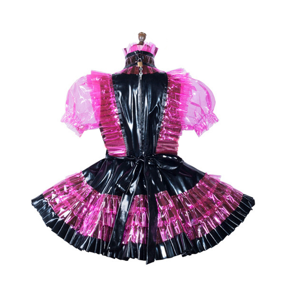 French Maid Sissy Sexy Girl Lockable PVC Dress Cosplay Costumes Tailor-made image 4