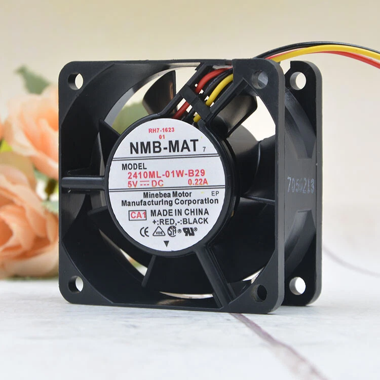 1 pcs NMB 6025 2410ML-01W-B29 5V0.22A 6CM power supply CPU USB cooling fan - Image 3 of 4