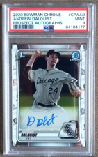 2020 Bowman Chrome Andrew Dalquist 1st Bowman Chrome Prospects Auto PSA 9 Mint