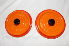 2 Staub La Cocotte Lids Small Orange with Bla...