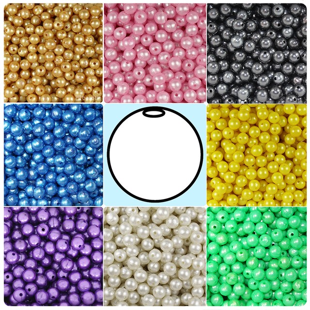 BeadTin Pearl 8mm Round Plastic Craft Beads (300pcs) Color choice eBay
