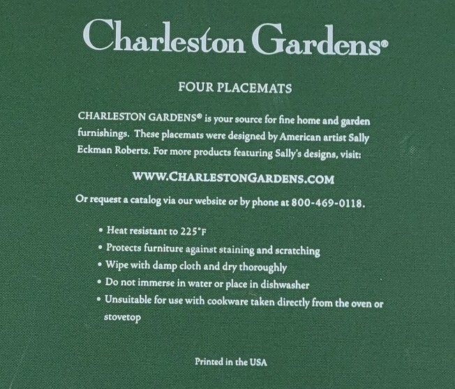 Charleston Gardens Pinecones Placemats Set of 4 Hard Corkboard Winter