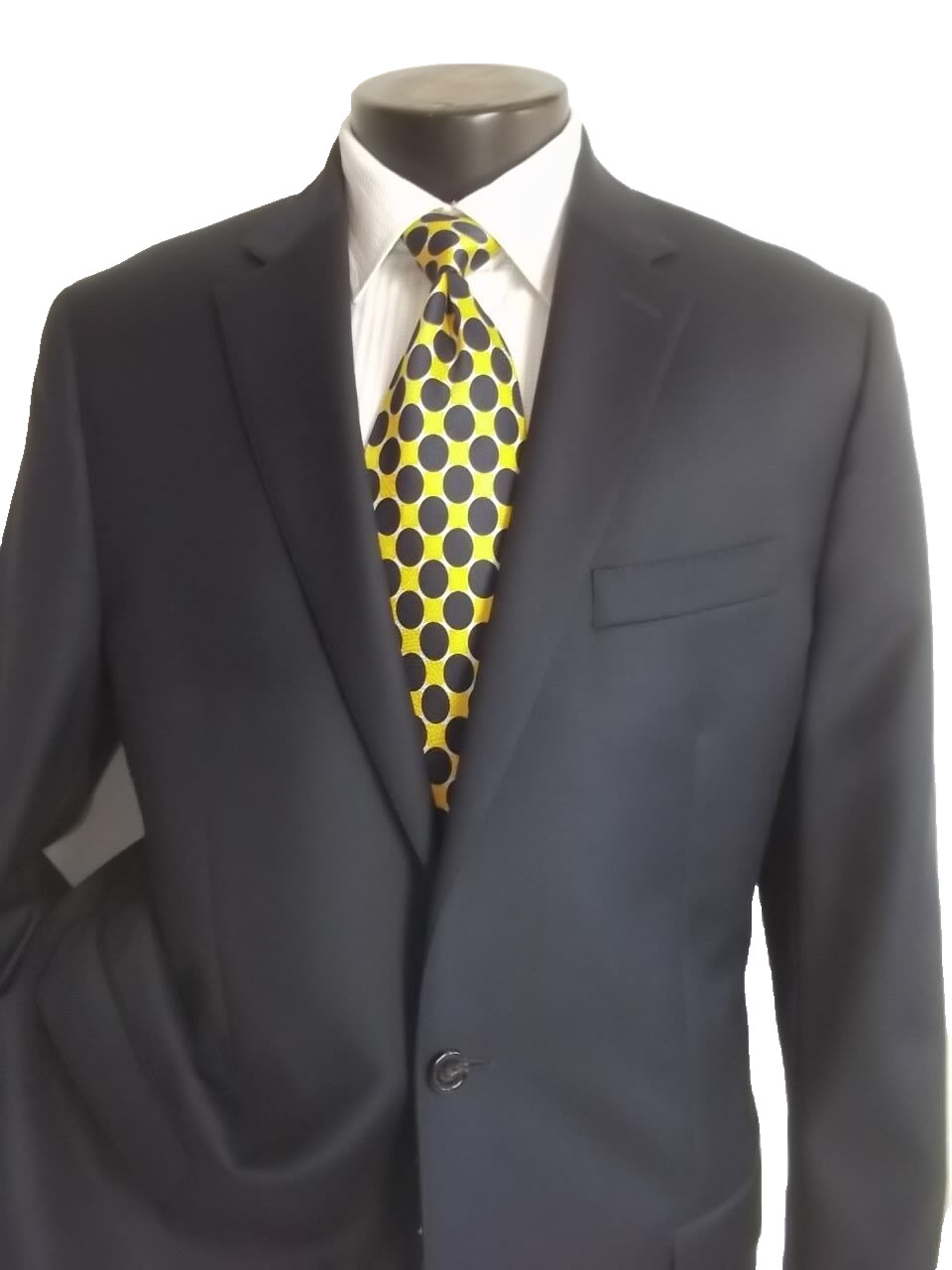 ]] Ralph Lauren Solid Navy Blue 2Button Wool Blaz… - image 4