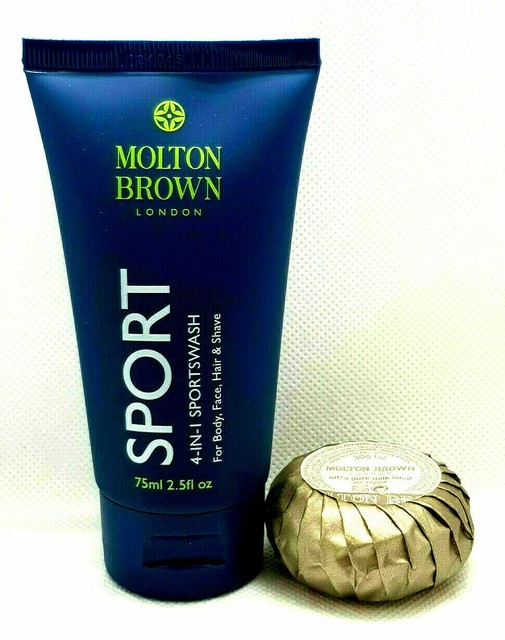 Molton Brown 4 in 1 Sports Wash for Body Face Hair & Shave 75ml 2x for
