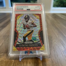 🏈 2019 Panini Prizm Diontae Johnson Rookie Red Wave Prizm /149 PSA 10!  🔥🔥🥵