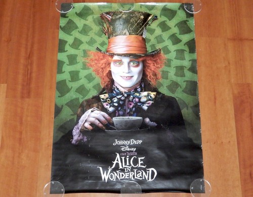 ORIGINAL MOVIE POSTER ALICE IN WONDERLAND 2010 UNFOLDED DOUBLE-SIDED ONE-SHEET