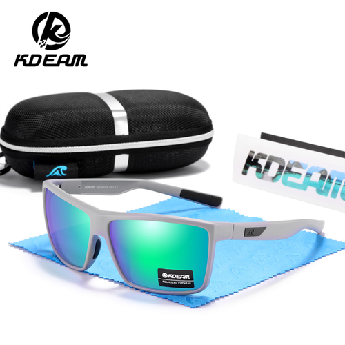 KDEAM Polarized Green Lens Shade Sunglasses Unisex Square Sports Driving Goggles - Picture 2 of 9