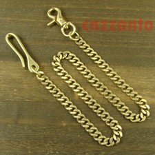 Golden Solid brass Pants Fob Wallet Chain fish hook Lobster clasps swivel H062