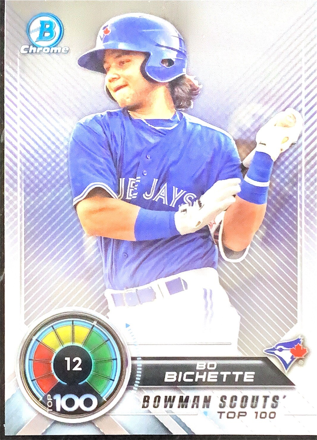 Bo Bichette 2018 BOWMAN Chrome Scouts Top 100 #BTP-12 Blue Jays